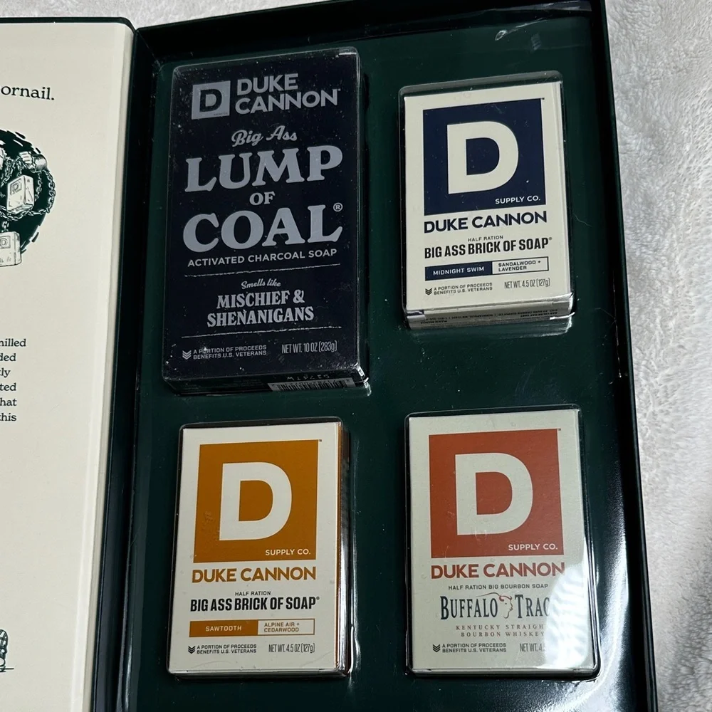 Duke Cannon Naughty & Nice Bar Soap Gift Set of 4 Individually Wrapped Bars NWT